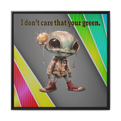 I don't care that your green - framed canvas art (rainbow split)