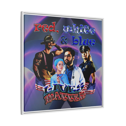 rw&b lives matter - framed canvas art (grey-pink wave)