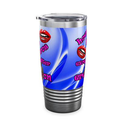 hoes b4 bros - Ringneck Tumbler, 20oz (blue-white wave)