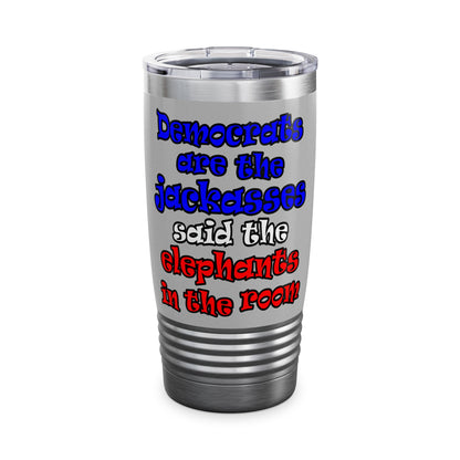 donkeys and elephants - Ringneck Tumbler, 20oz (light grey)