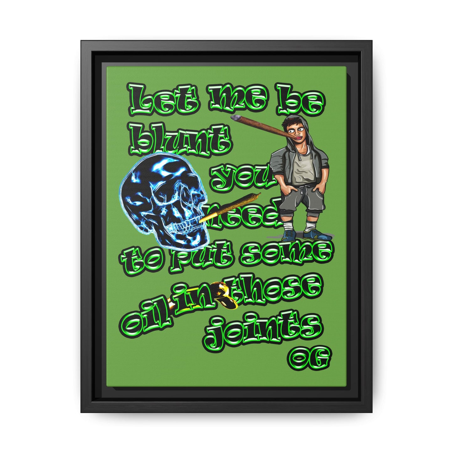 og - framed canvas art (green)