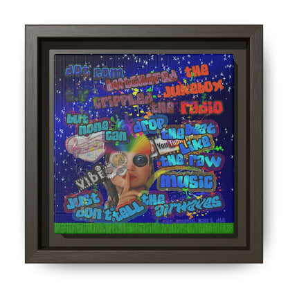 drop the beat - framed canvas art ('snoops' background)