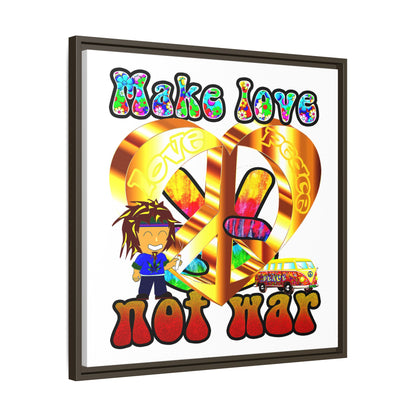 love peace - framed canvas art (white)