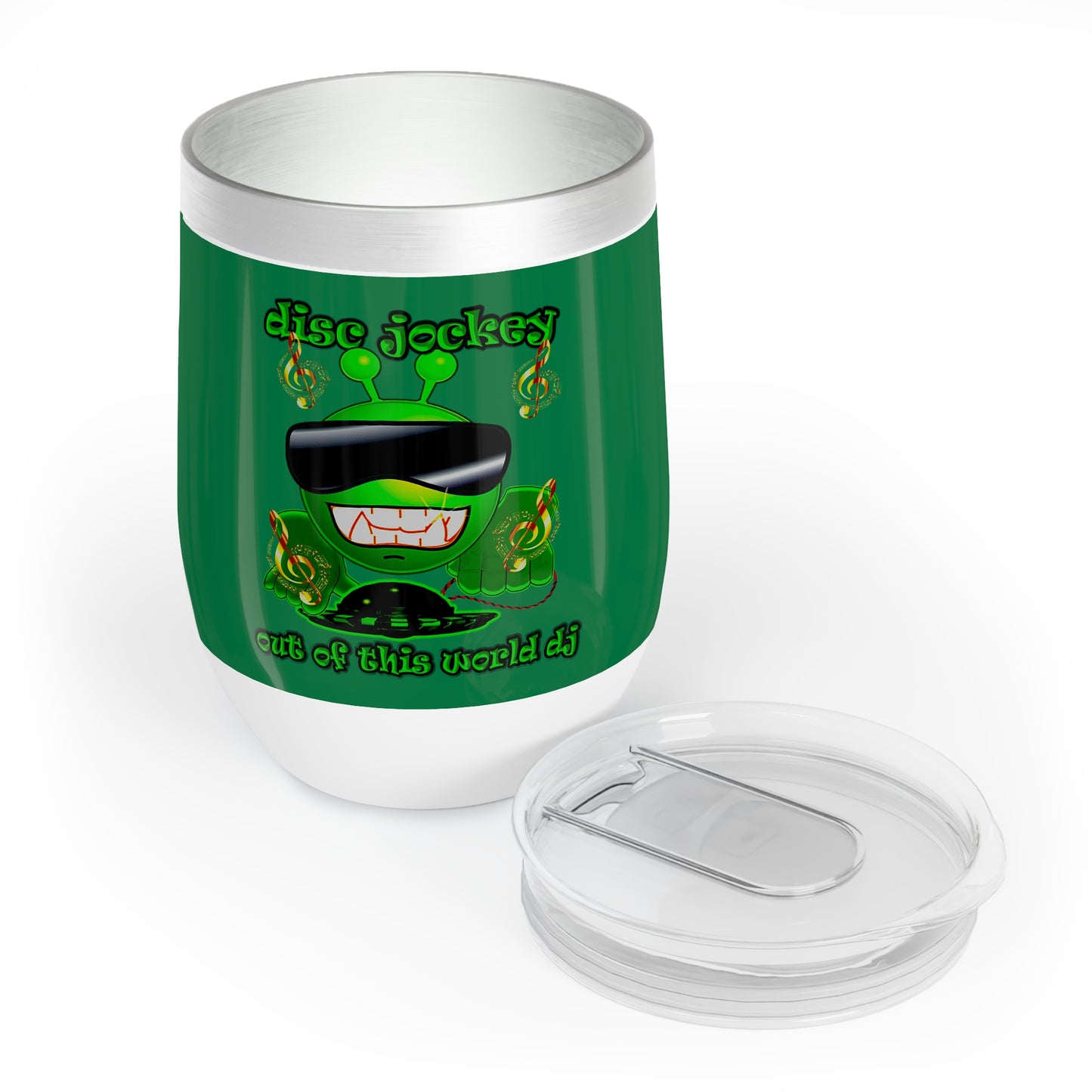 disc jockey - Chill Wine Tumbler (dark green)