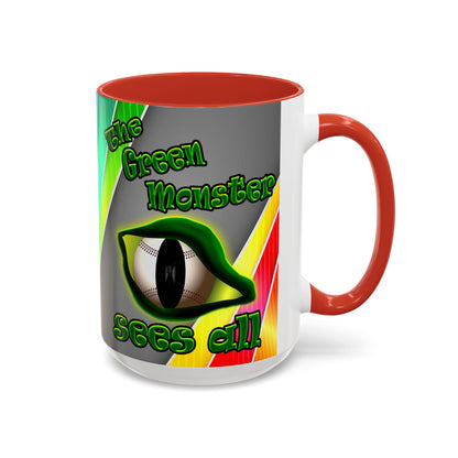 green monster - Accent Mug (rainbow split)