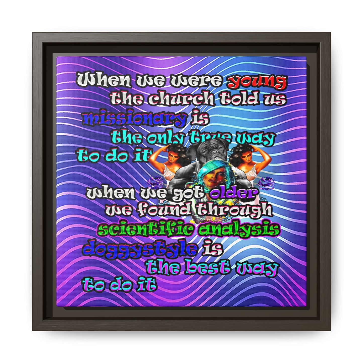 doggystyle - framed canvas art (purple wave)