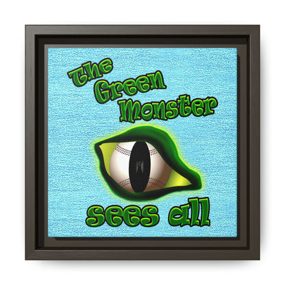 green monster - framed canvas art (faded blue)