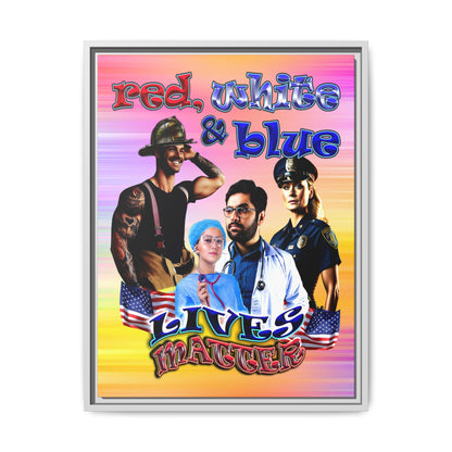 rw&b lives matter - framed canvas art (color blur)
