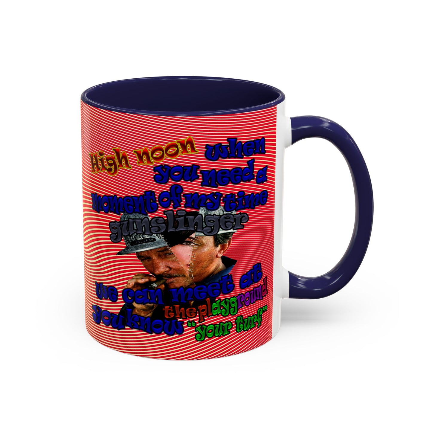 high noon - Accent Mug (yellow-orange wave)