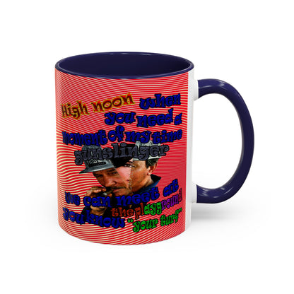 high noon - Accent Mug (yellow-orange wave)