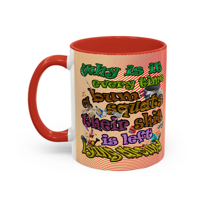 the bum's shit - Accent Mug (yellow-orange wave)