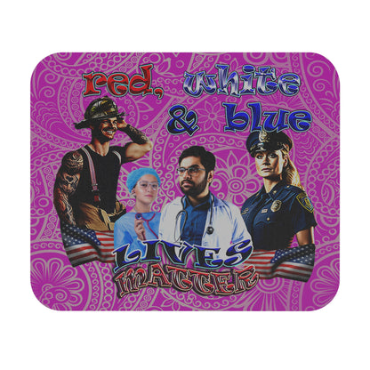 rw&b lives matter - Mouse Pad (Rectangle) (pink swirl)