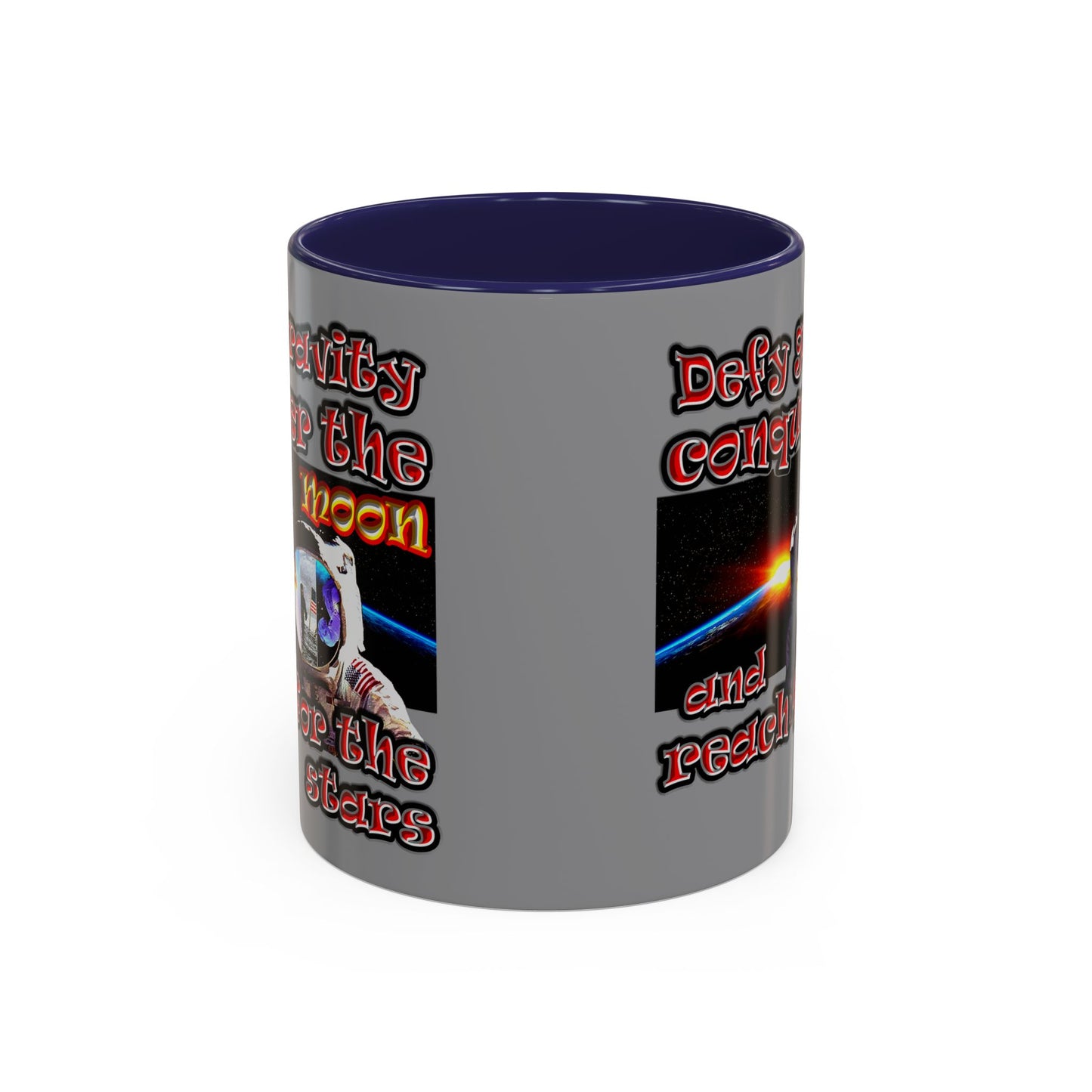 defy conquer reach - Accent Mug (grey)