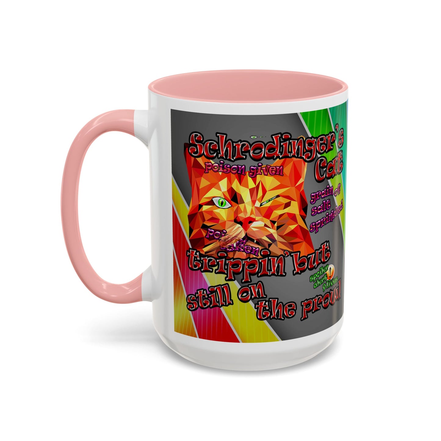 schrodinger's cat - Accent Mug (rainbow split)