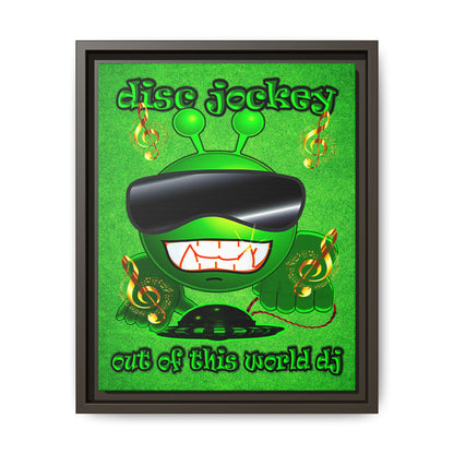 disc jockey - framed canvas art (green turf)