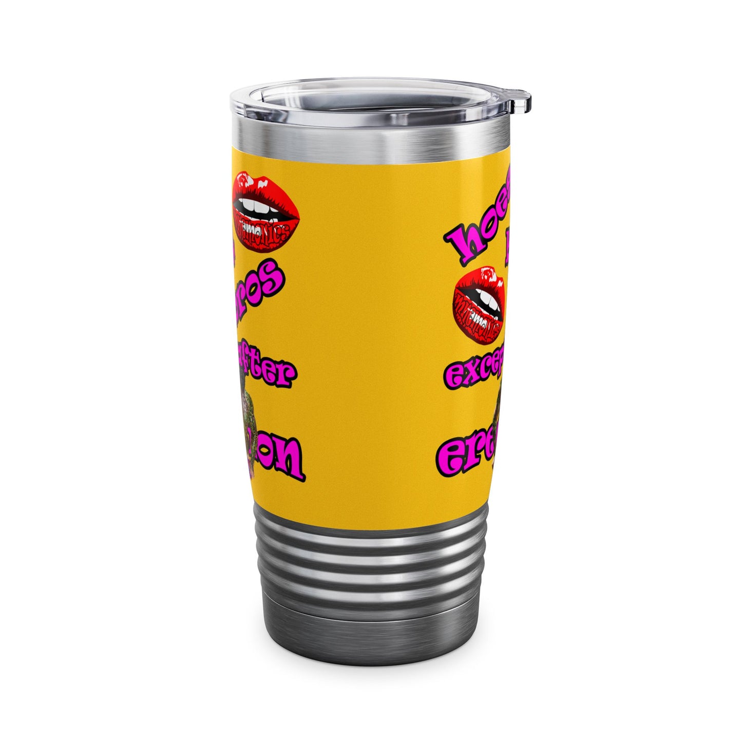 hoes b4 bros - Ringneck Tumbler, 20oz (yellow)
