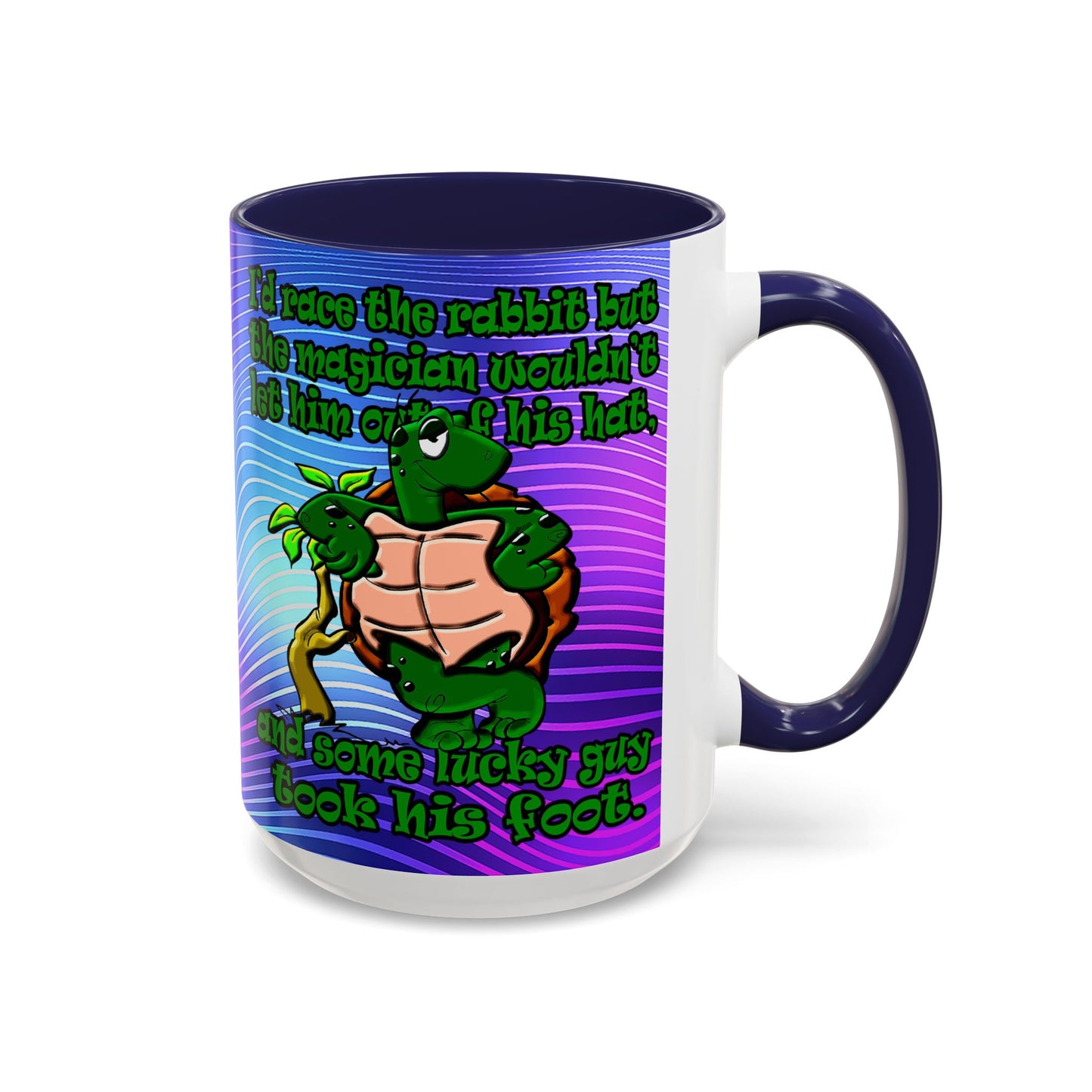 turtle race - Accent Mug (purple wave)