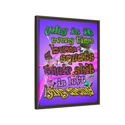 the bum's shit - framed canvas art (purple-pink wave)