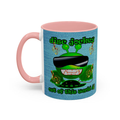 disc jockey - Accent Mug (faded dark blue)