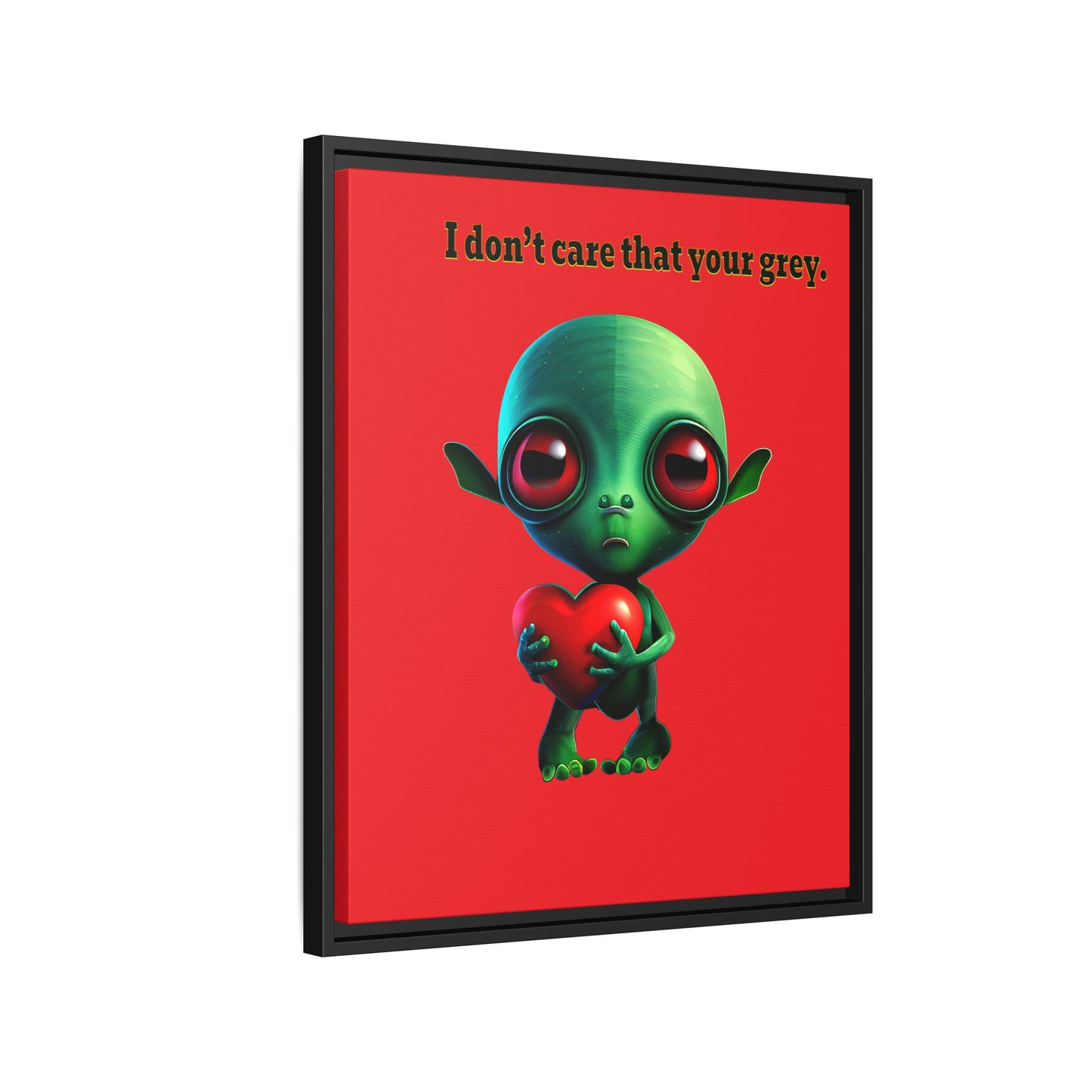 I don't care that your grey - framed canvas art (red)