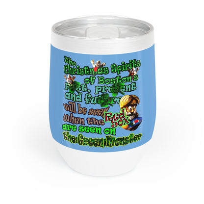 christmas spirits of boston - Chill Wine Tumbler (light blue)