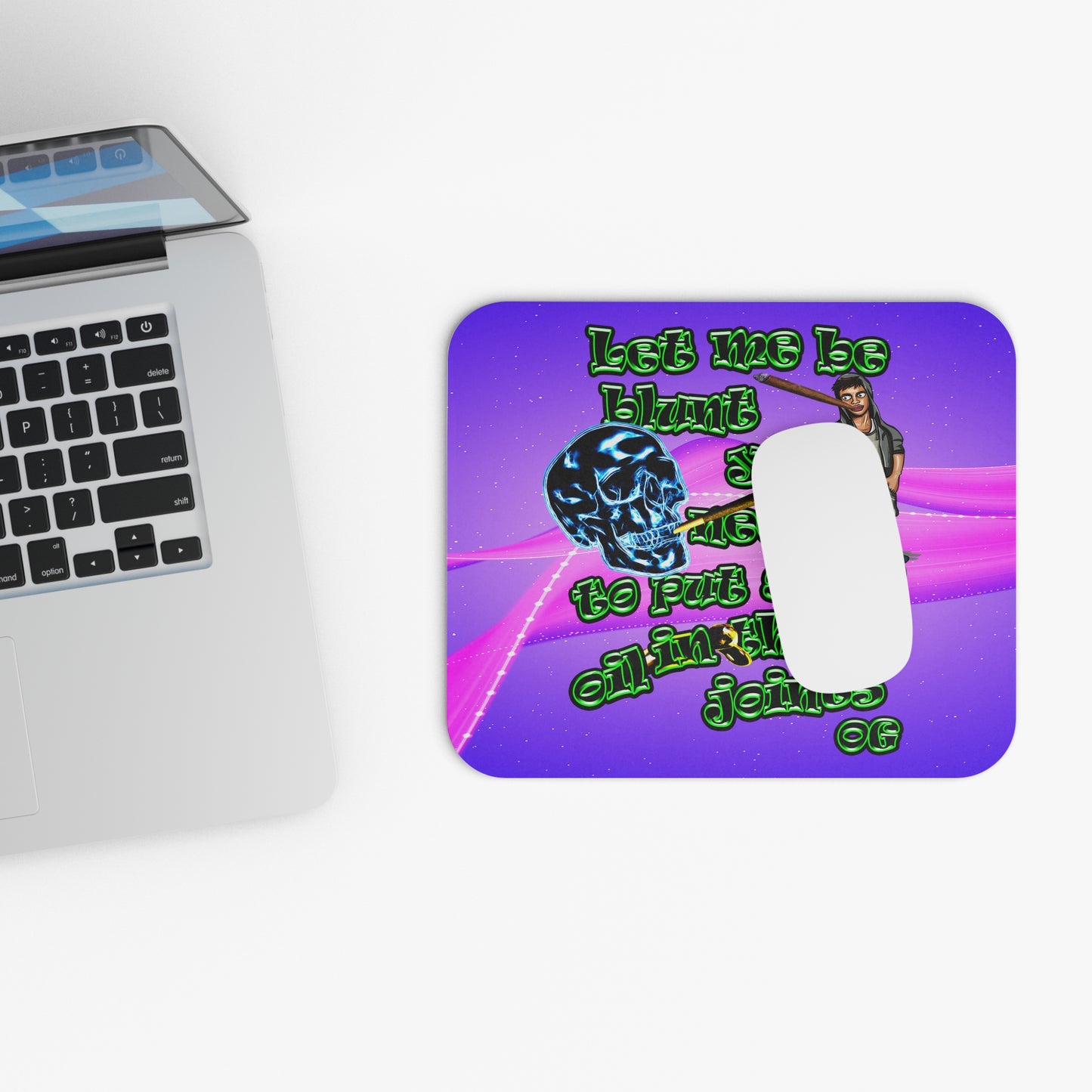 og - Mouse Pad (Rectangle) (purple-pink wave)