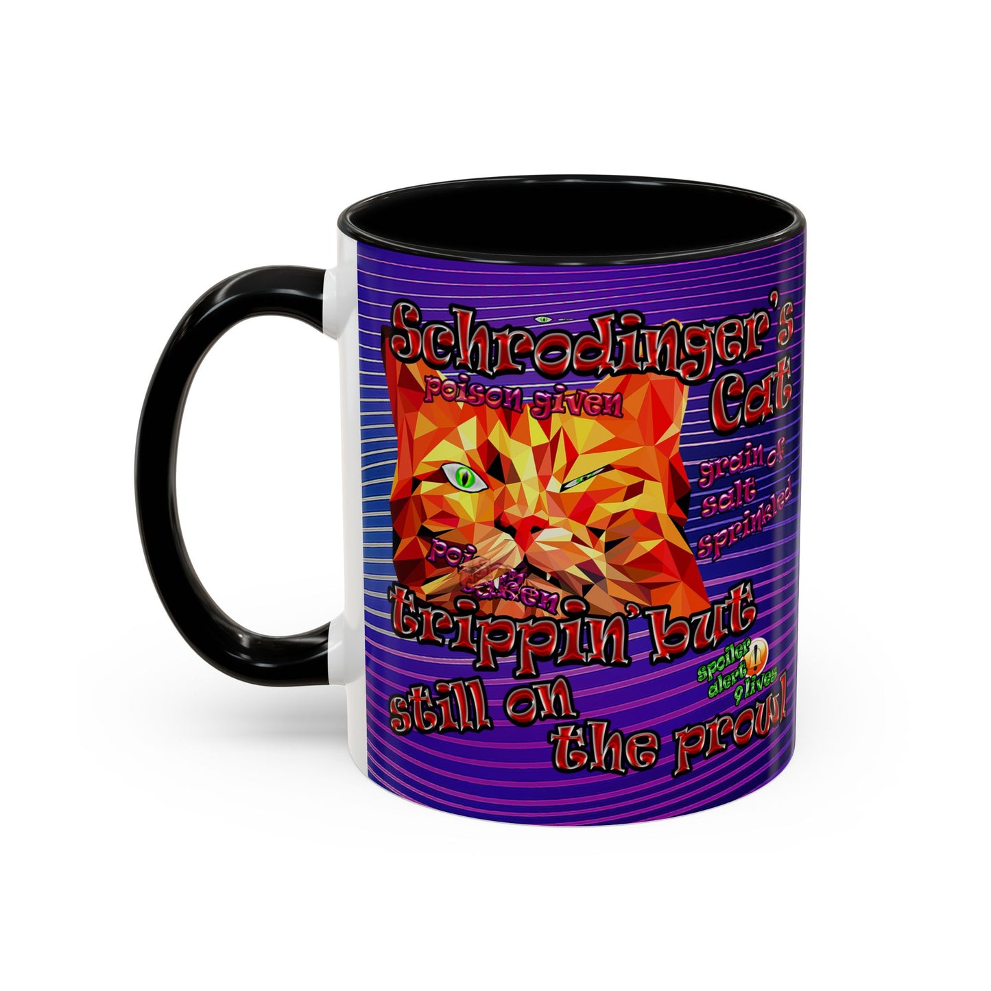 schrodinger's cat - Accent Mug (purple wave)