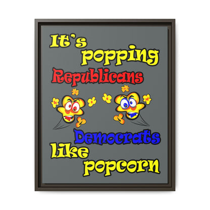 popping like popcorn - framed canvas art (dark grey)