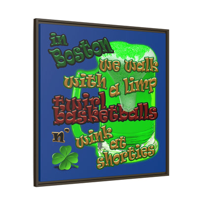 celtics logo - framed canvas art (dark blue)