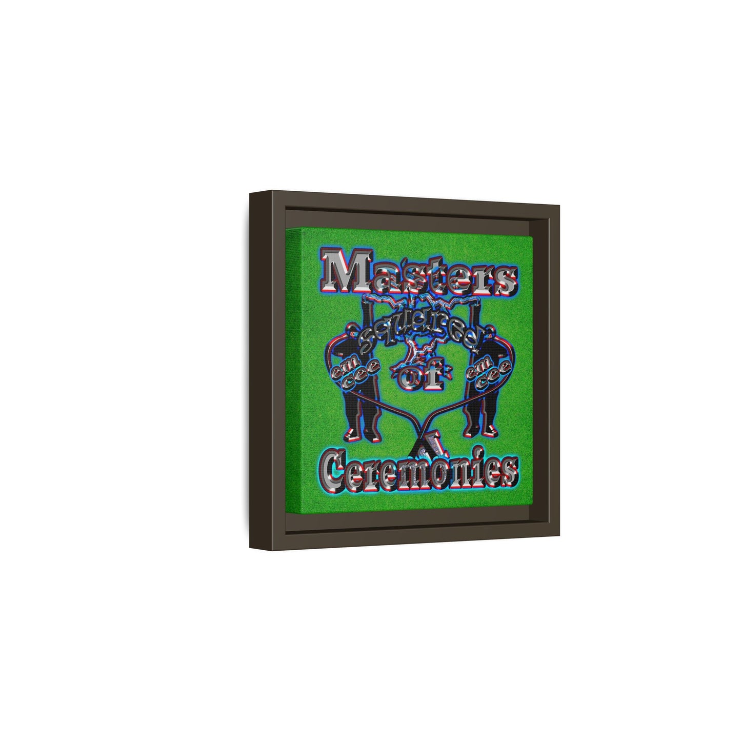 em cee squared - framed canvas art (green turf)