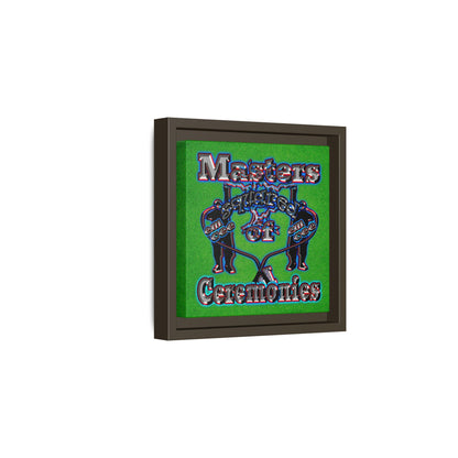 em cee squared - framed canvas art (green turf)