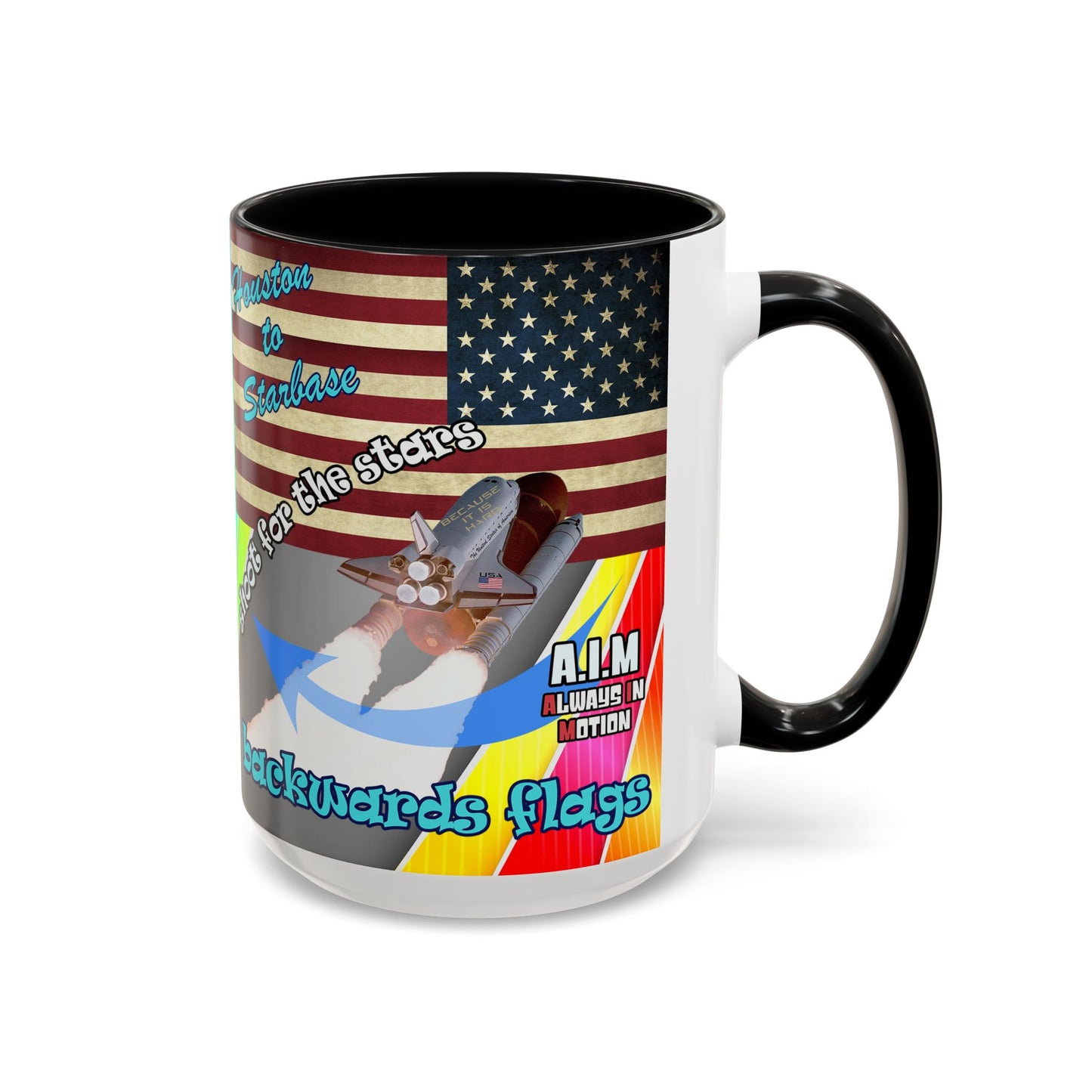 shoot for the stars - Accent Mug (rainbow split)