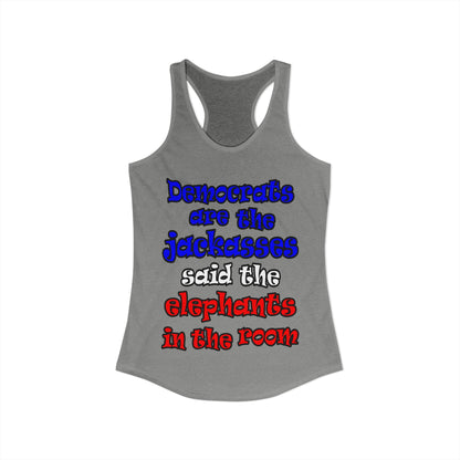 donkeys and elephants - Women's Ideal Racerback Tank