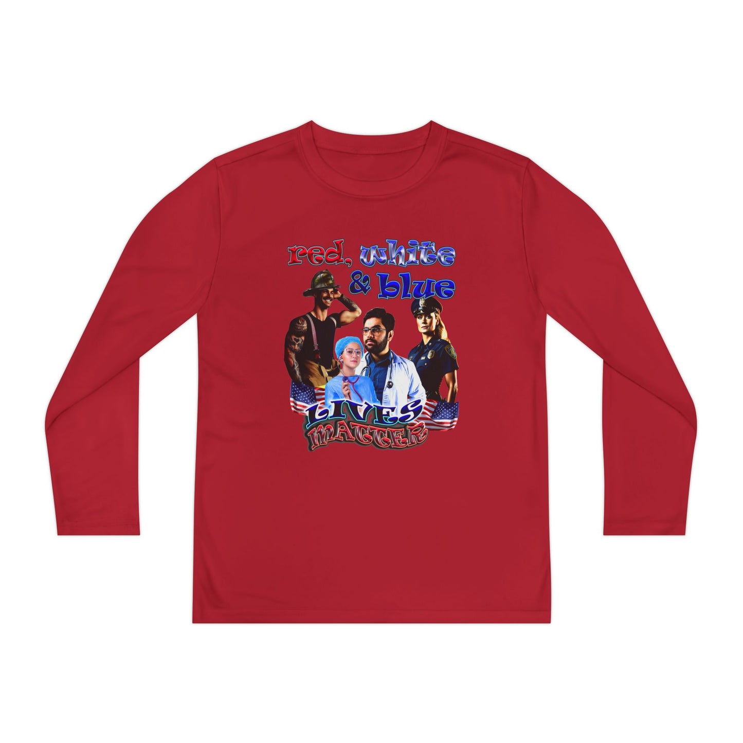 rw&b lives matter - Youth Long Sleeve Competitor Tee
