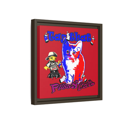 tag that - framed canvas art (dark red)