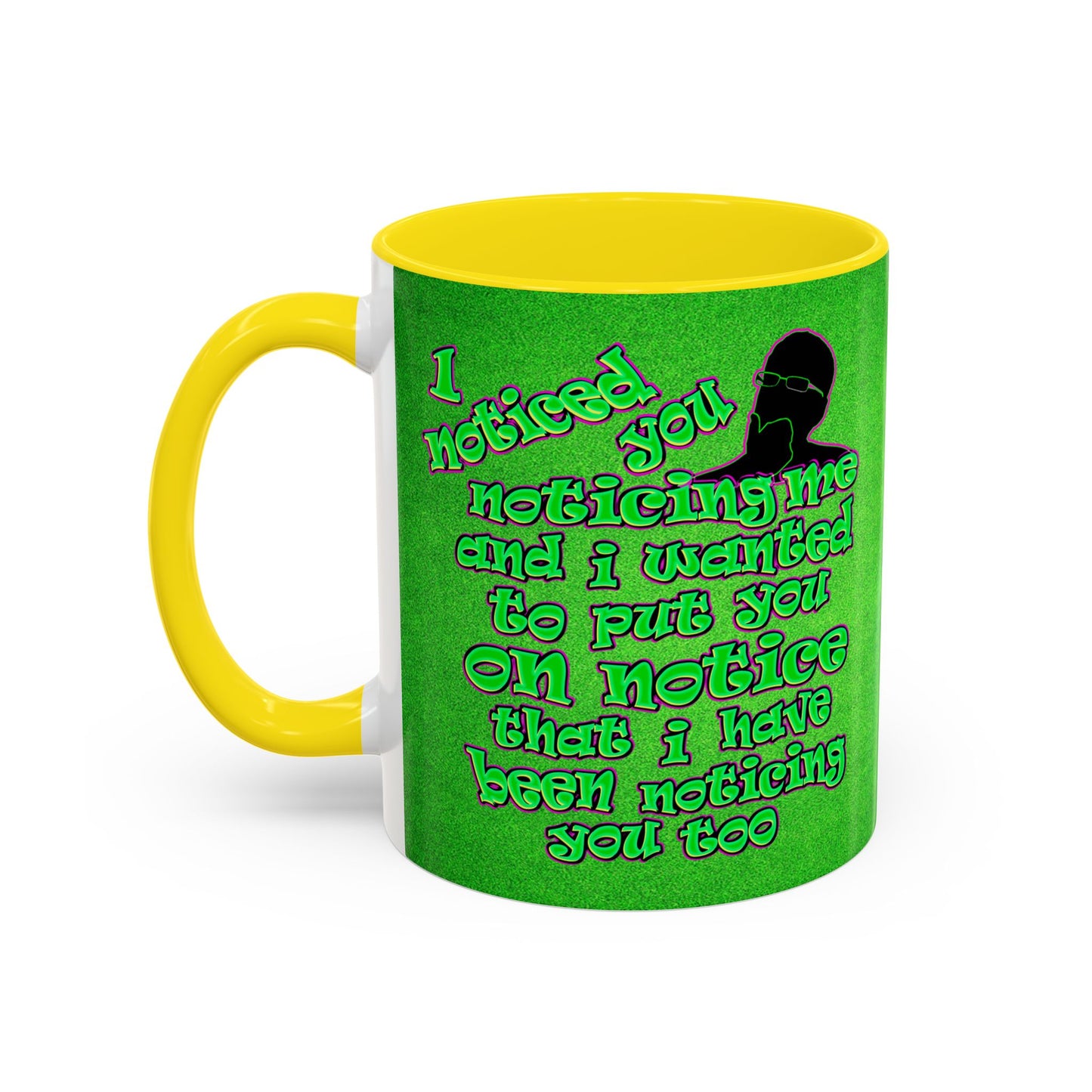 noticed you noticing - Accent Mug (green turf)