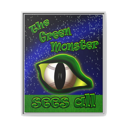green monster - framed canvas art ('snoops' background)