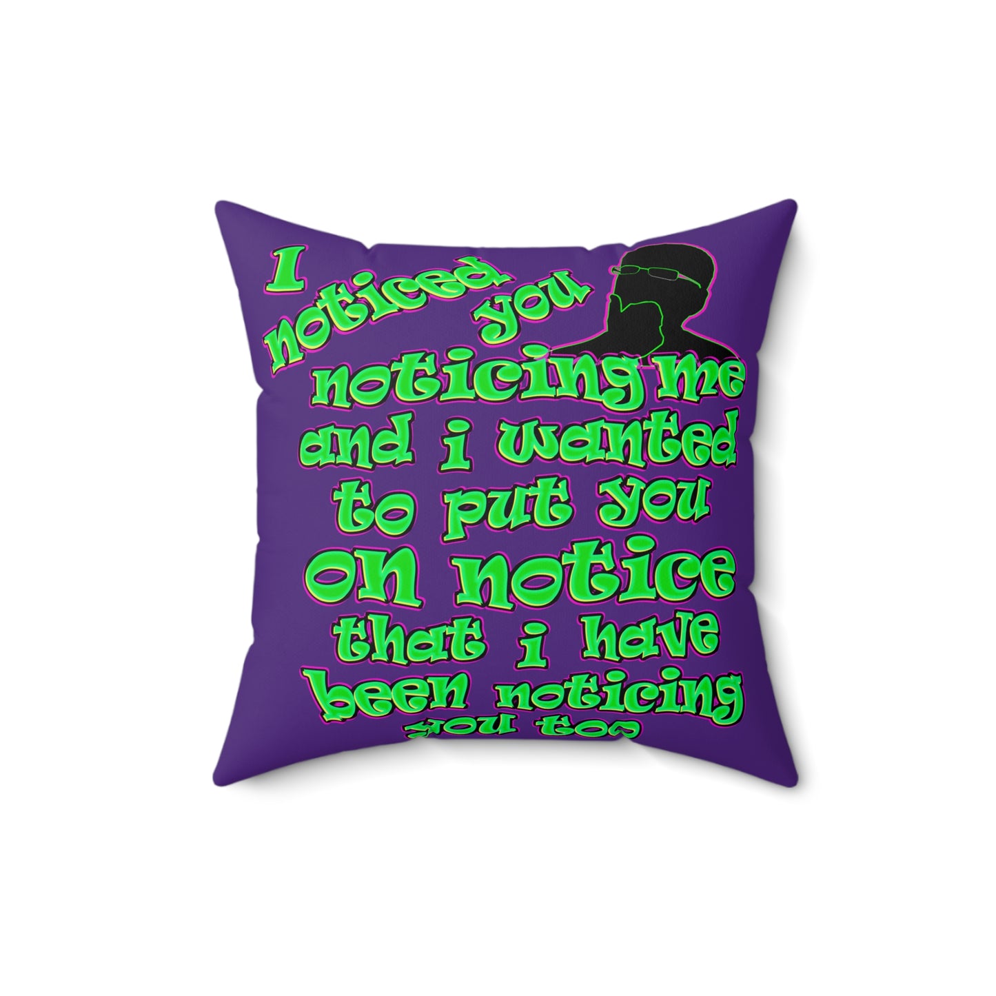 noticed you noticing - Faux Suede Square Pillow - (purple)