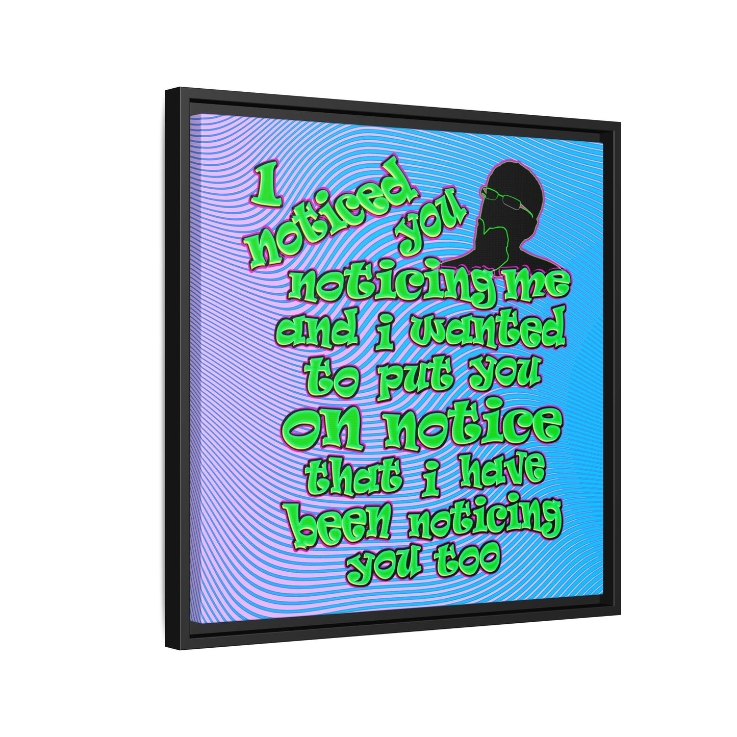 noticed you noticing - framed canvas art (light blue-purple wave)