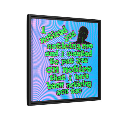 noticed you noticing - framed canvas art (light blue-purple wave)