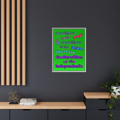 declaration of the independents - framed canvas art (logo green)
