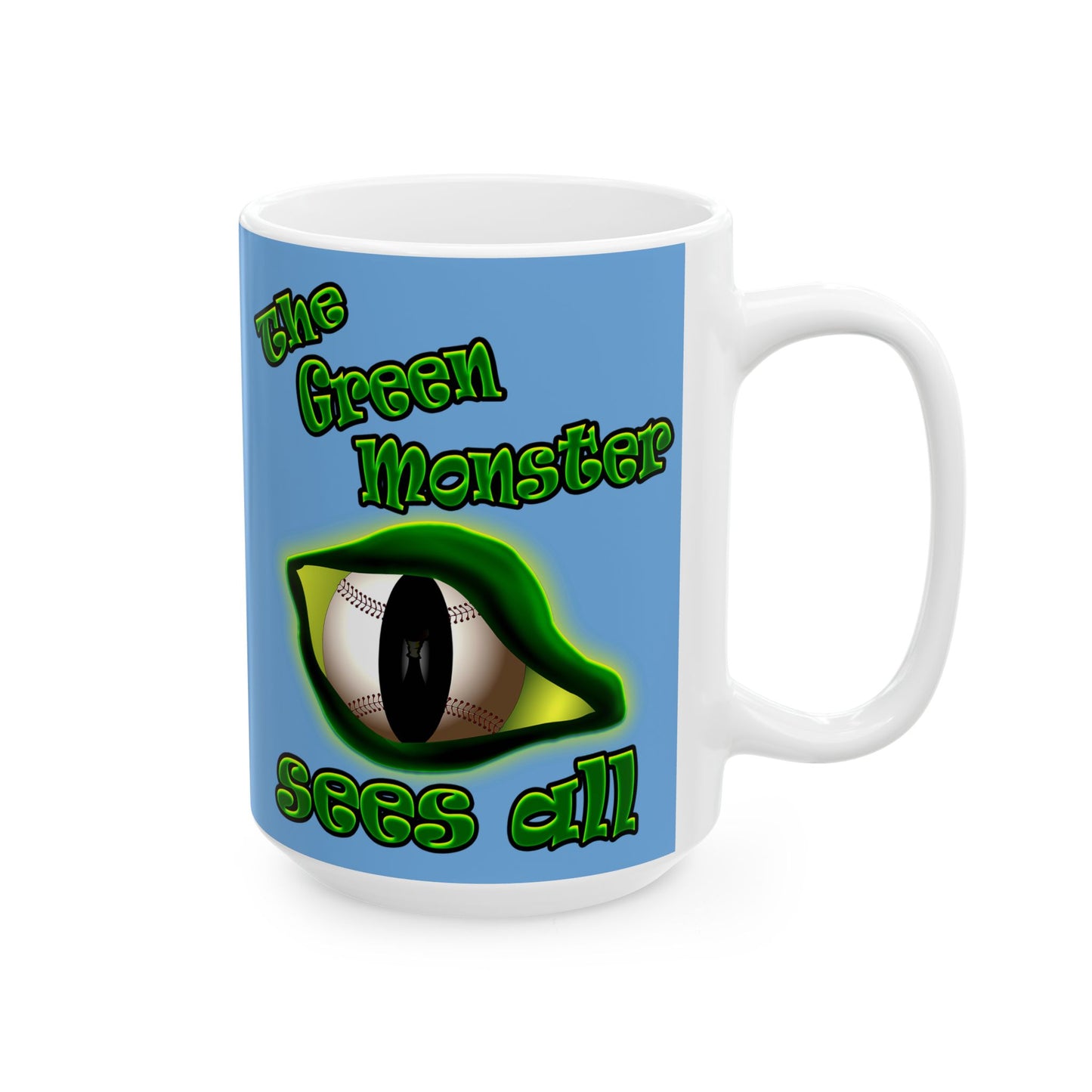 green monster - White Mug (light blue)