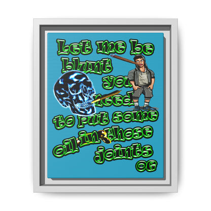 og - framed canvas art (turquoise)