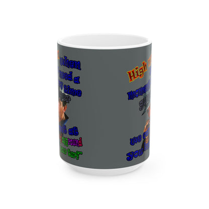 high noon - White Mug (dark grey)