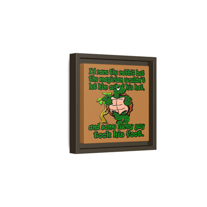 turtle race - framed canvas art (light brown)