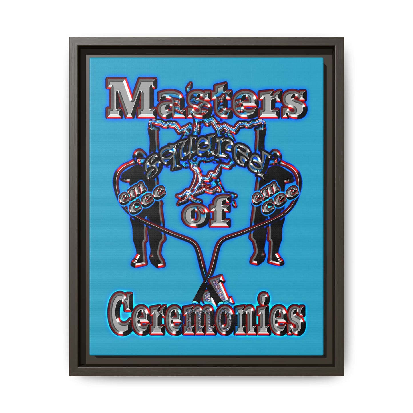 em cee squared - framed canvas art (turquoise)
