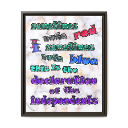 declaration of the independents - framed canvas art (white marble)