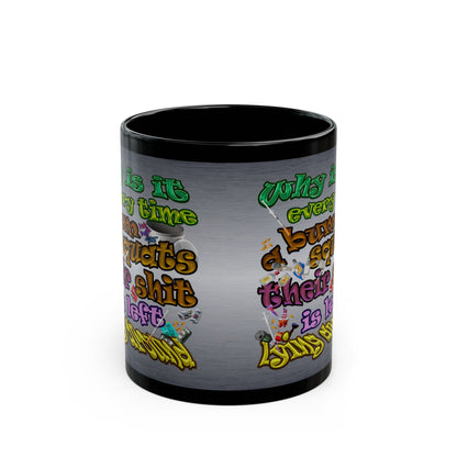 the bum's shit - Black Mug (brushed nickel)