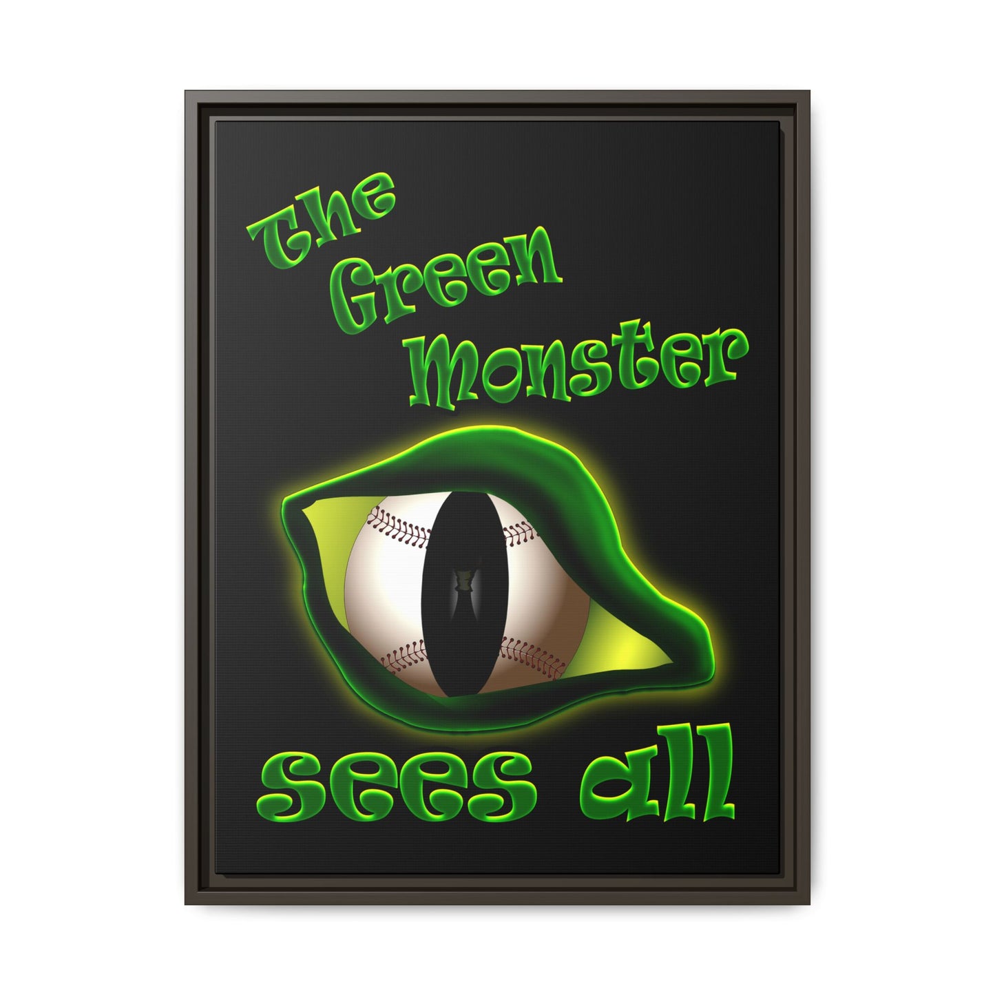 green monster - framed canvas art (black)