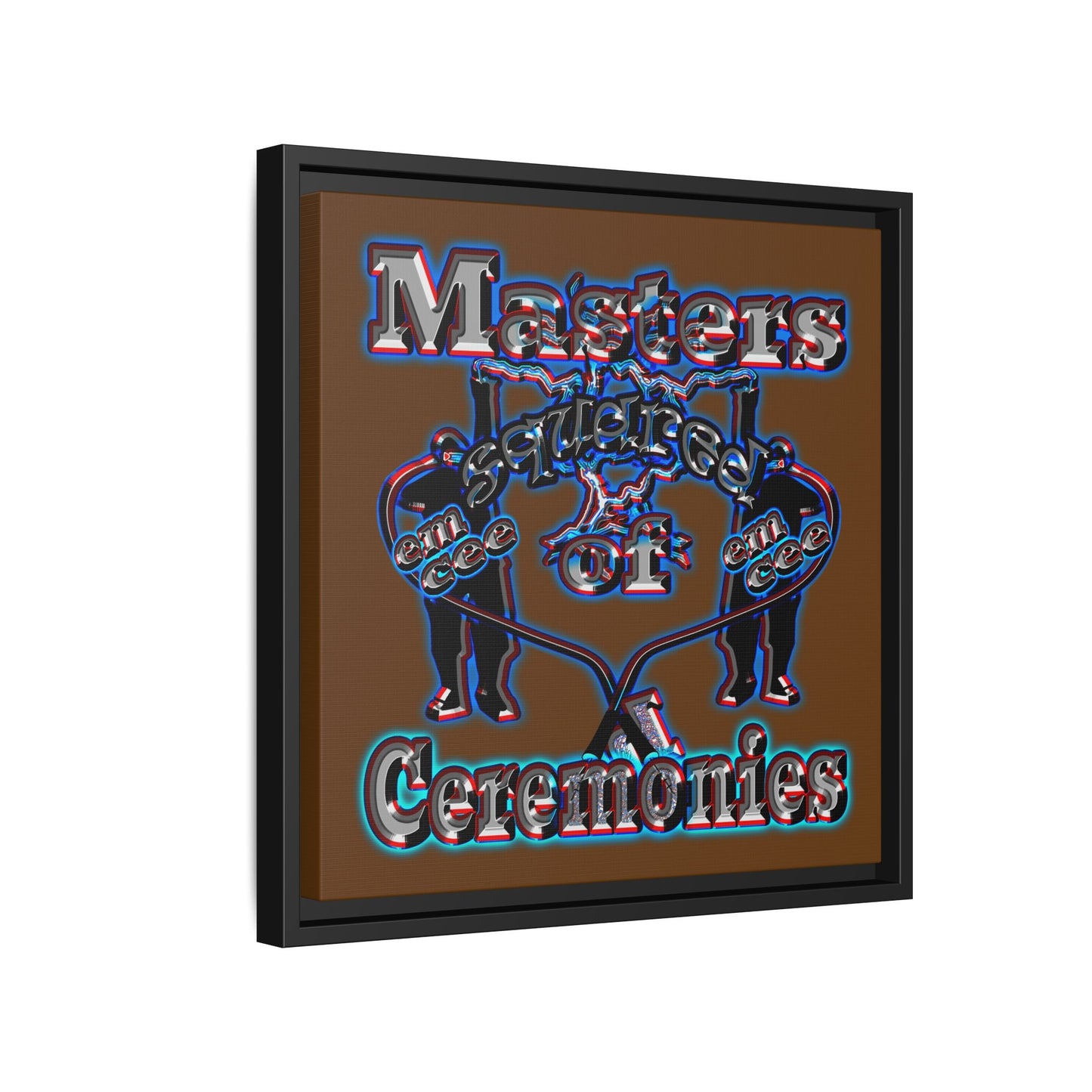 em cee squared - framed canvas art (brown)
